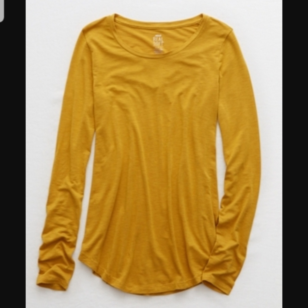 Aerie 🐻 real soft long sleeve tee (mustard)
